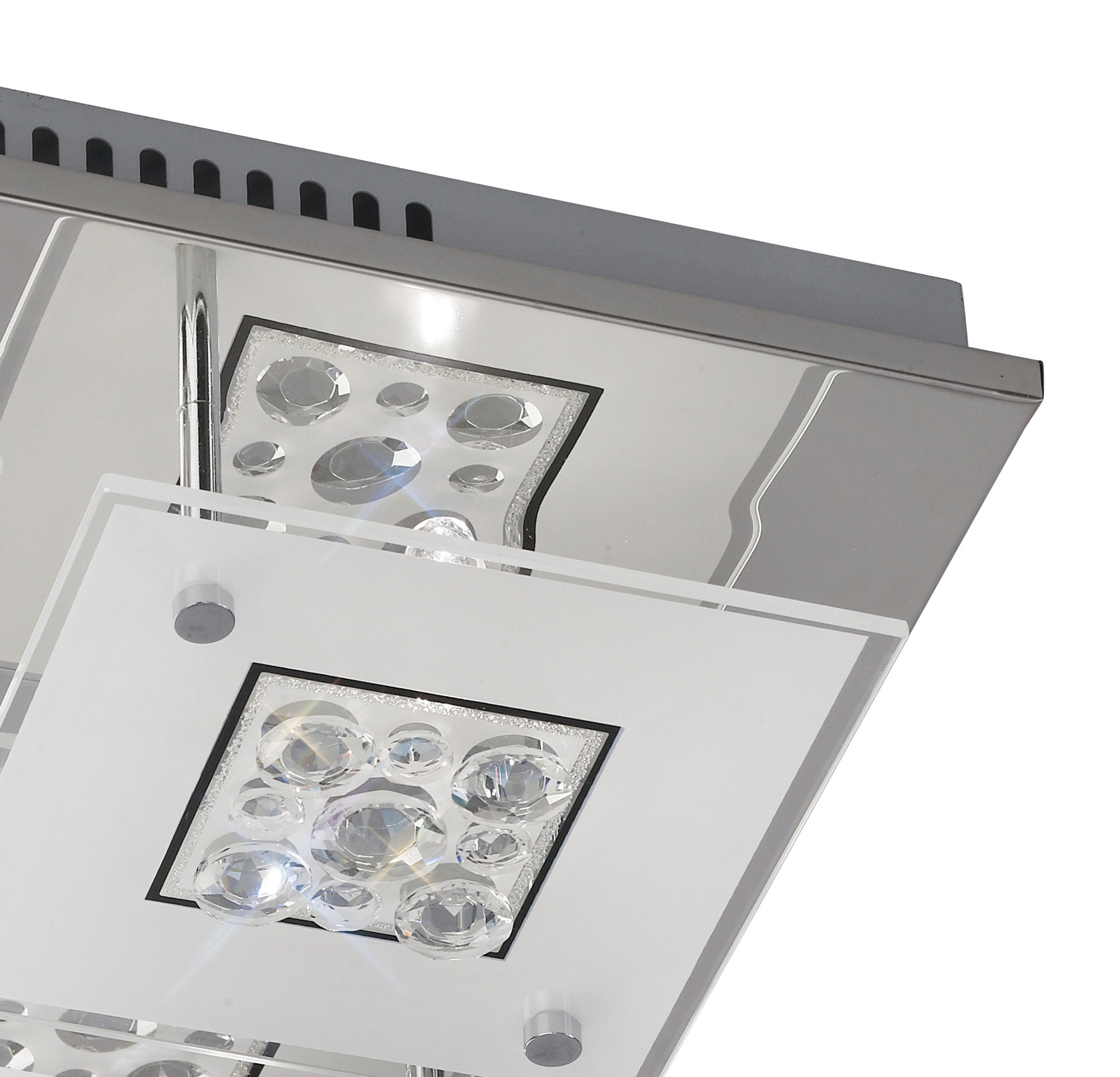 Cosmic Crystal Ceiling Lights Diyas Ringed & Square Crystal Fittings